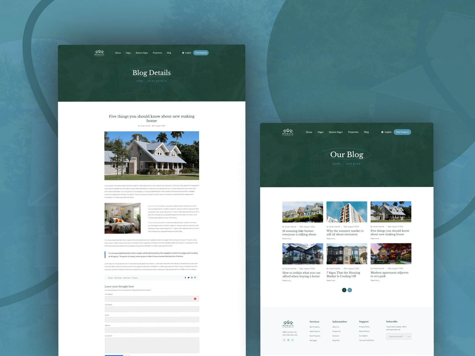 Blog and Blog Details Pages